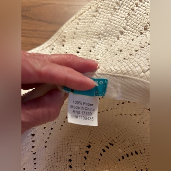 Calypso beach hat, St. Barth for Target, white paper lightweight floppy cute hat - Picture 8 of 8